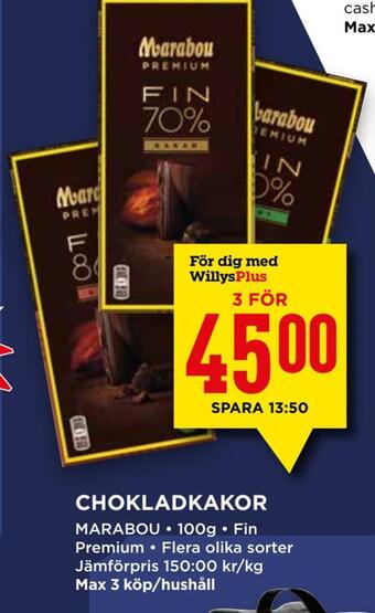 Willys Hemma Chokladkakor erbjuda