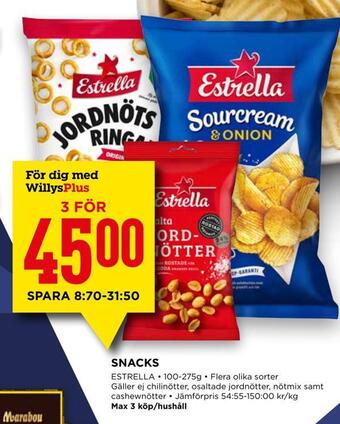 Willys Snacks erbjuda