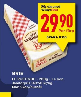 Willys Hemma Brie erbjuda