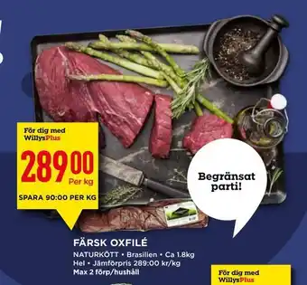 Willys Hemma Färsk oxfilé erbjuda