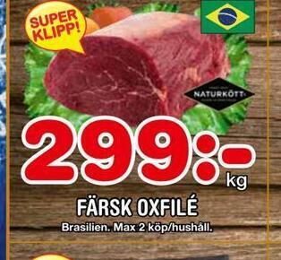 Nya Pulsen Färsk oxfilé erbjuda