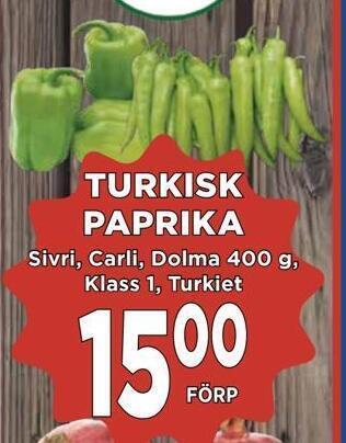Supergrossen Turkisk paprika erbjuda
