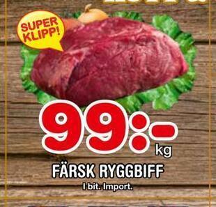 Nya Pulsen Färsk ryggbiff erbjuda