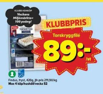 Östenssons Findus torskfilé erbjuda