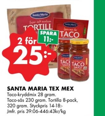 ÖoB Santa maria tacosås erbjuda