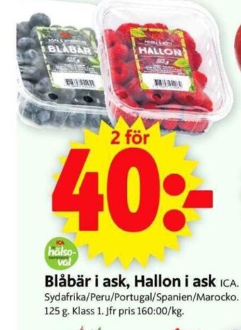 ICA Supermarket Blåbär i Ask, Hallon i Ask erbjuda