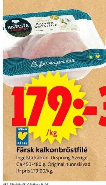 ICA Supermarket Färsk Kalkonbröstfilé erbjuda