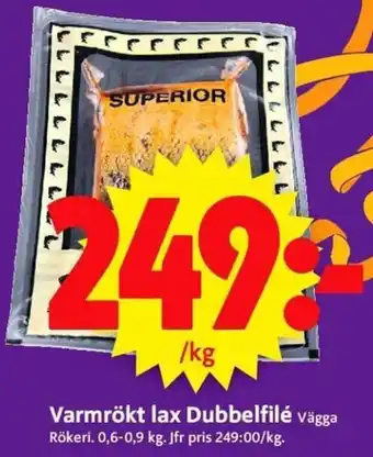 ICA Supermarket Varmrökt Lax Dubbelfilé erbjuda