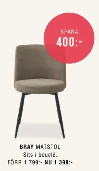 ILVA Bray Matstol Sits I Bouclé erbjuda