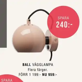 Ball Vägglampa Flera Färger