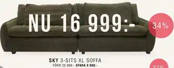 ILVA Sky 3-Sits XL Soffa erbjuda