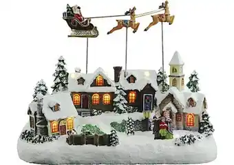 Julby med tomte, renar och släde