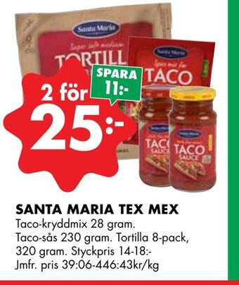 ÖoB Santa maria tex mex erbjuda
