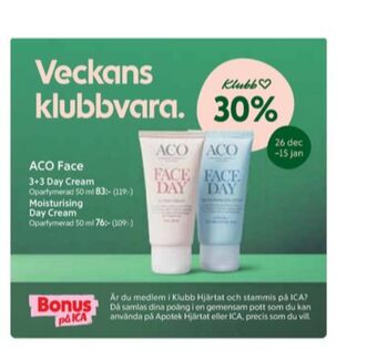 Apotek Hjärtat Aco ansiktskräm erbjuda