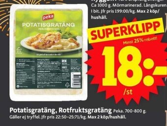 ICA Supermarket Potatisgratäng, Rotfruktsgratäng erbjuda