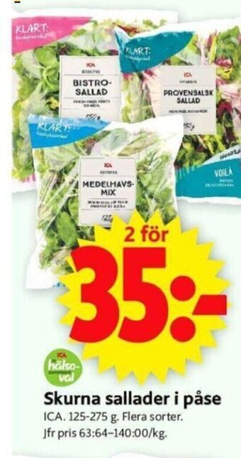 ICA Supermarket Skurna Sallader i Påse erbjuda