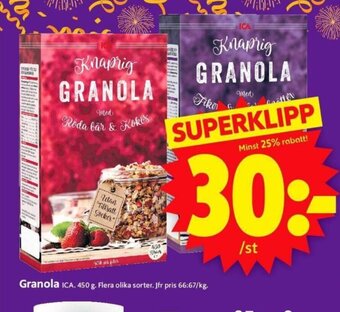 ICA Supermarket Granola erbjuda