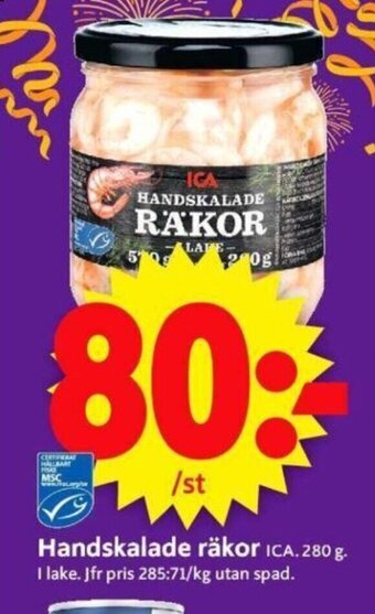 ICA Supermarket Handskalade Räkor erbjuda