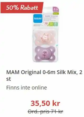 MAM Original 0-6m Silk Mix, 2st