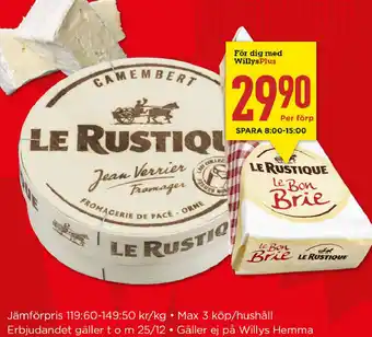 Willys Camembert Le Rustique erbjuda
