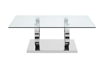 Furniturebox Stolte soffbord 130 cm rostfritt stål/glas erbjuda