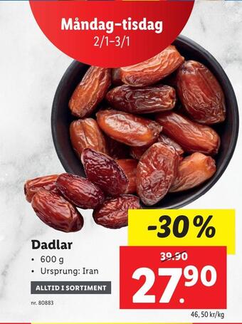 Lidl Dadlar erbjuda