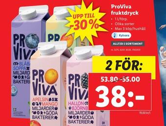 Lidl Proviva fruktdryck erbjuda