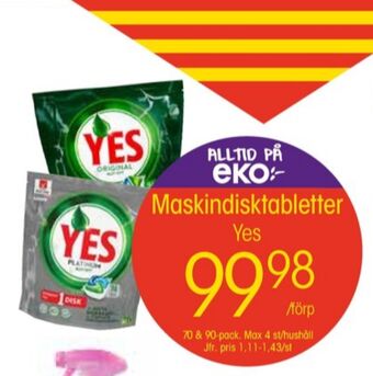 EKO Yes diskmaskintabs erbjuda