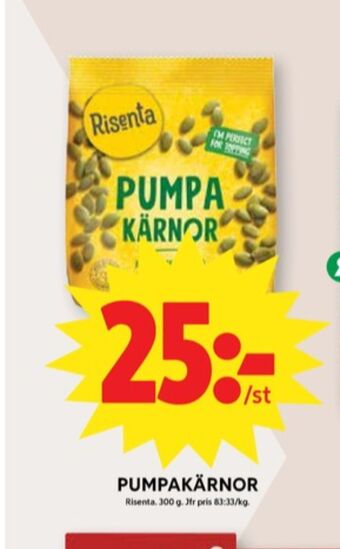 ICA Maxi Risenta pumpakärnor erbjuda