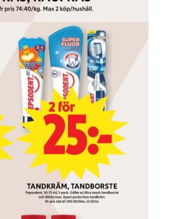 ICA Maxi Pepsodent tandkräm erbjuda