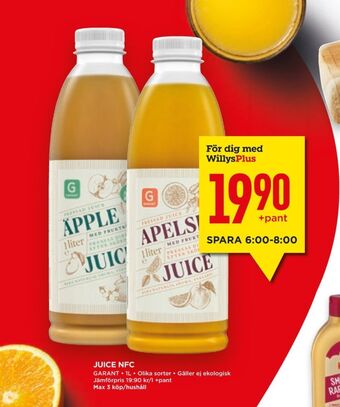 Willys Hemma Garant juice erbjuda