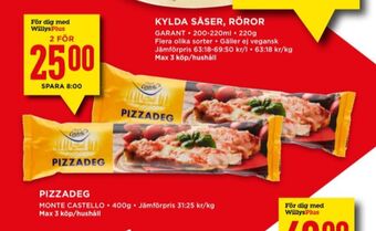 Willys Monte castello pizzadeg erbjuda