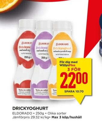 Willys Hemma Eldorado drickyoghurt erbjuda