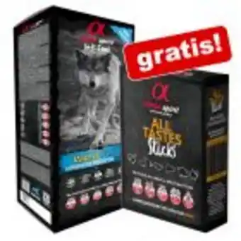 Zooplus 9 kg alpha spirit torrfoder + 24 sticks all 6 tastes på köpet! erbjuda