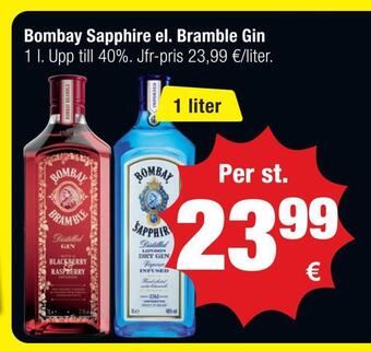 Calle Bombay sapphire el. bramble gin erbjuda