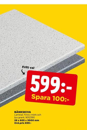 Jem&Fix Bänkskiva erbjuda