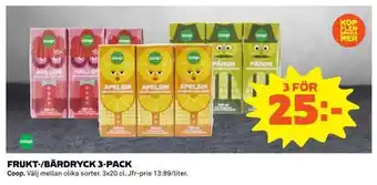 Coop Daglivs Frukt-/bärdryck 3-pack erbjuda