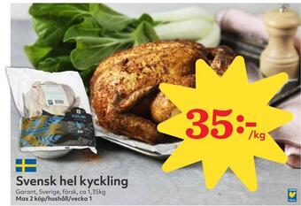 Hemköp Svensk hel kyckling erbjuda
