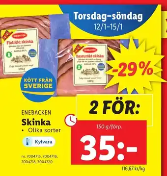 Lidl Enebacken Skinka erbjuda