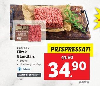 Lidl Butcher's Färsk Blandfärs erbjuda
