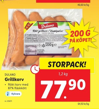 Lidl Dulano Grillkorv erbjuda