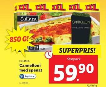 Lidl Culinea Cannelloni med spenat erbjuda