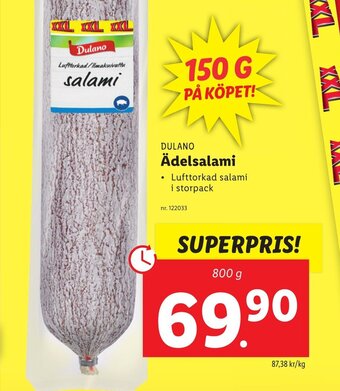 Lidl Dulano Ädelsalami erbjuda