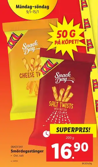 Lidl Snack Day Smördegsstänger erbjuda