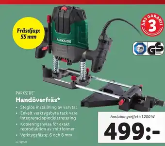 Lidl Parkside Handöverfräs erbjuda