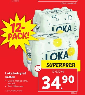 Lidl Loka kolsyrat vatten erbjuda