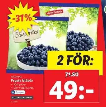 Lidl Freshona Frysta blåbär erbjuda