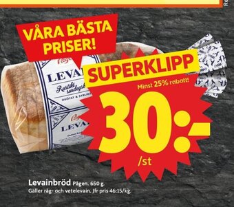 ICA Supermarket Levainbröd erbjuda