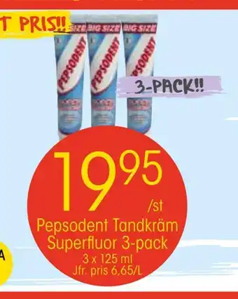 Pepsodent tandkräm superfluor 3-pack