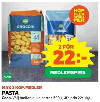 Coop Pasta erbjuda